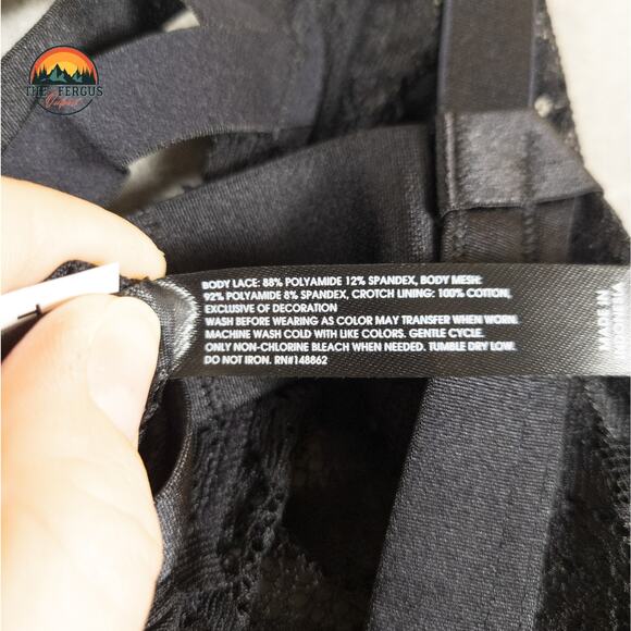 NWT Torrid Sexy Black Strappy Lace & Mesh Lingerie Bodysuit Plus Size 1 (14/16) - Picture 9 of 16